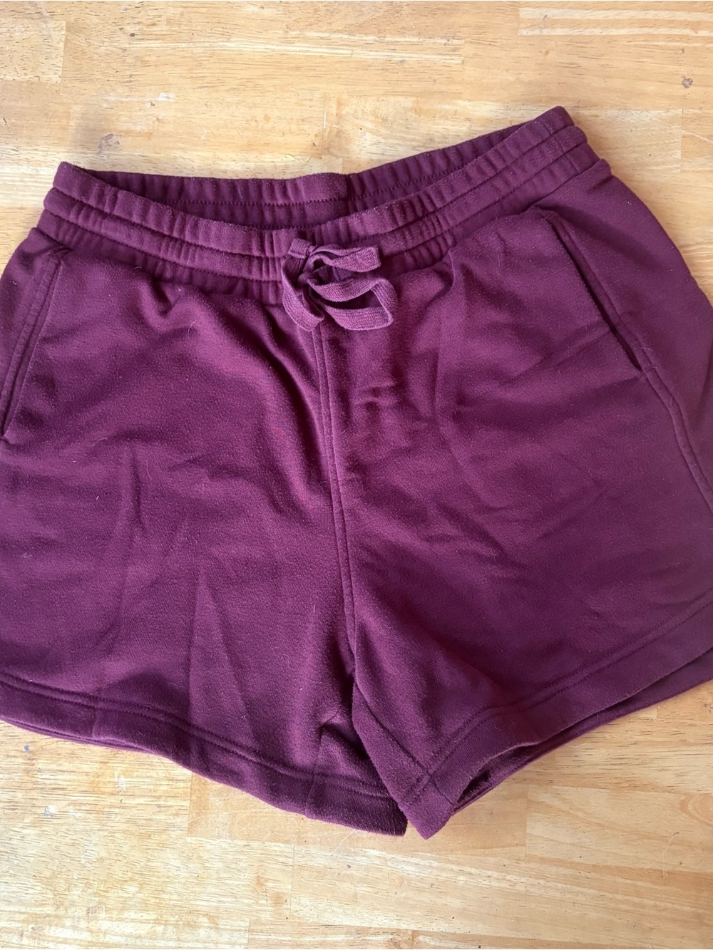 Women's Burgundy Drawstring Sweat Shorts